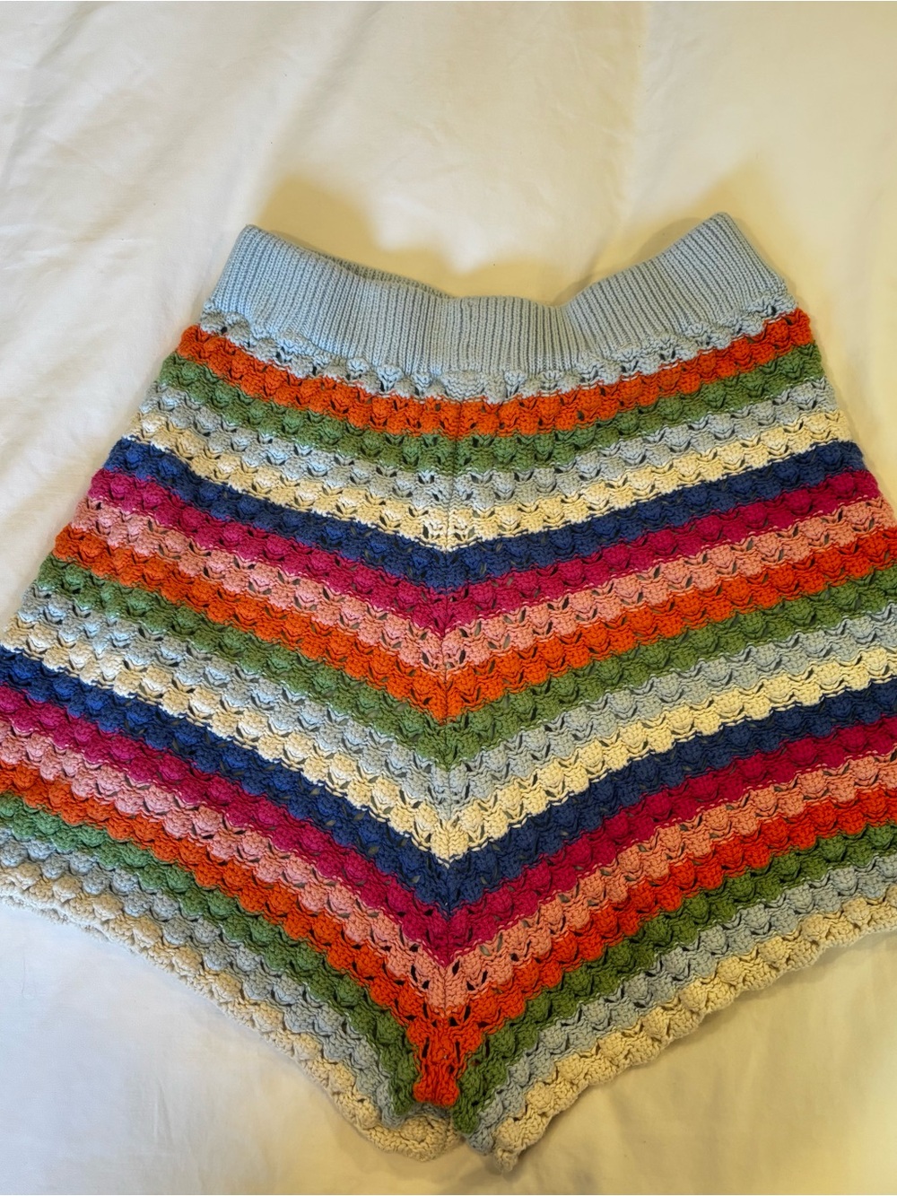 FRNCH Women’s High-Waist Multicolor Crochet Shorts - Pink Accent